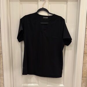 Mandala women’s black one pocket scrub top